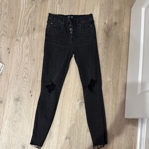 GAP Black Jeggings with Distressed Knees